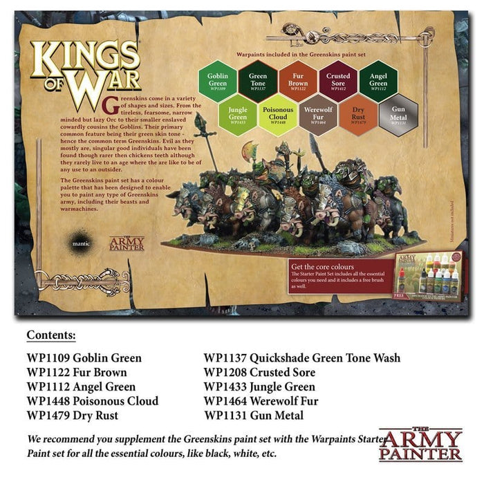 Brain Games LV Krāsošanas piederumi Kings of War Greenskins krāsu komplekts
