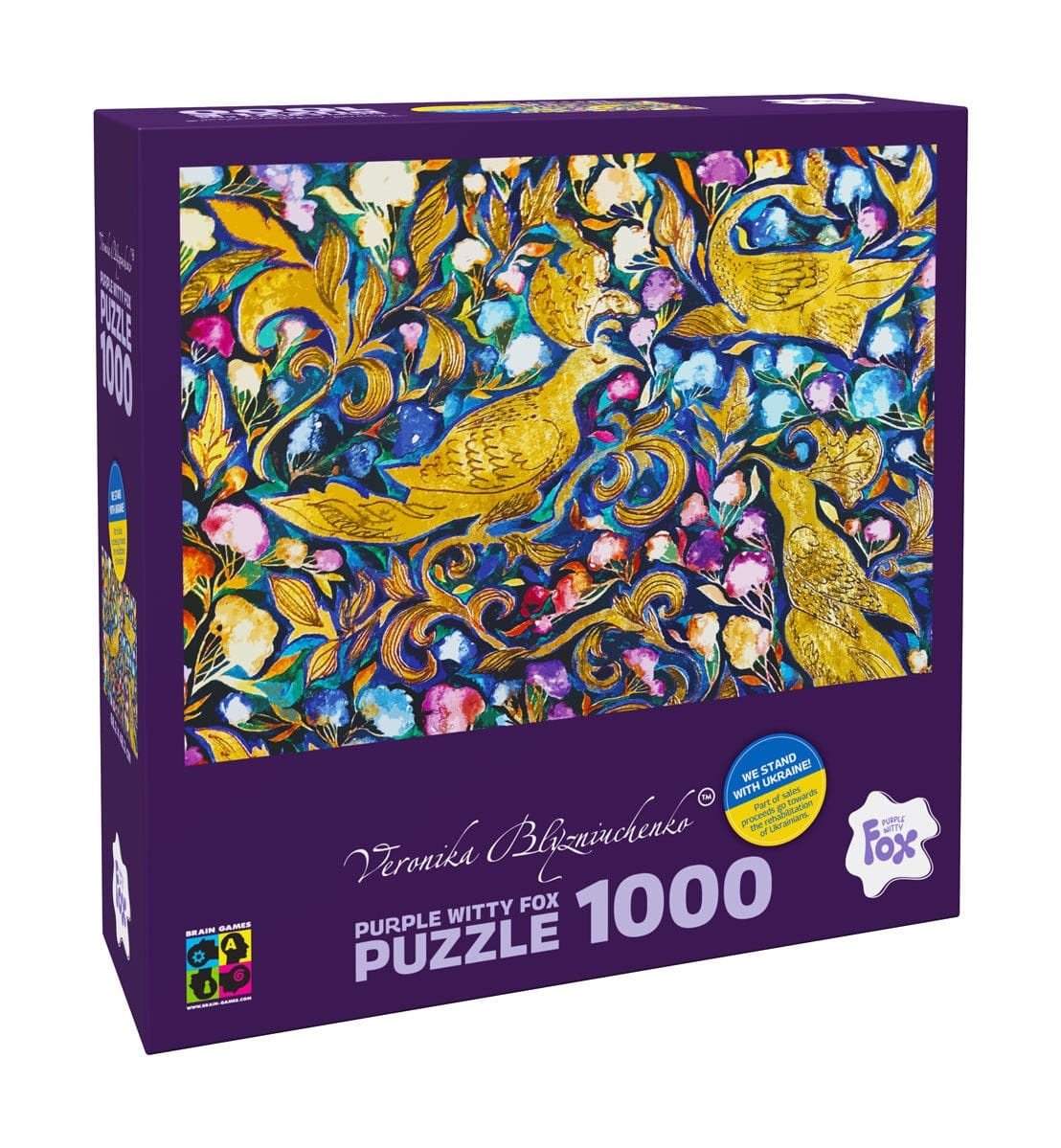 Brain Games LV Puzles Puzle 1000 Purple Witty Fox - Emerald birds