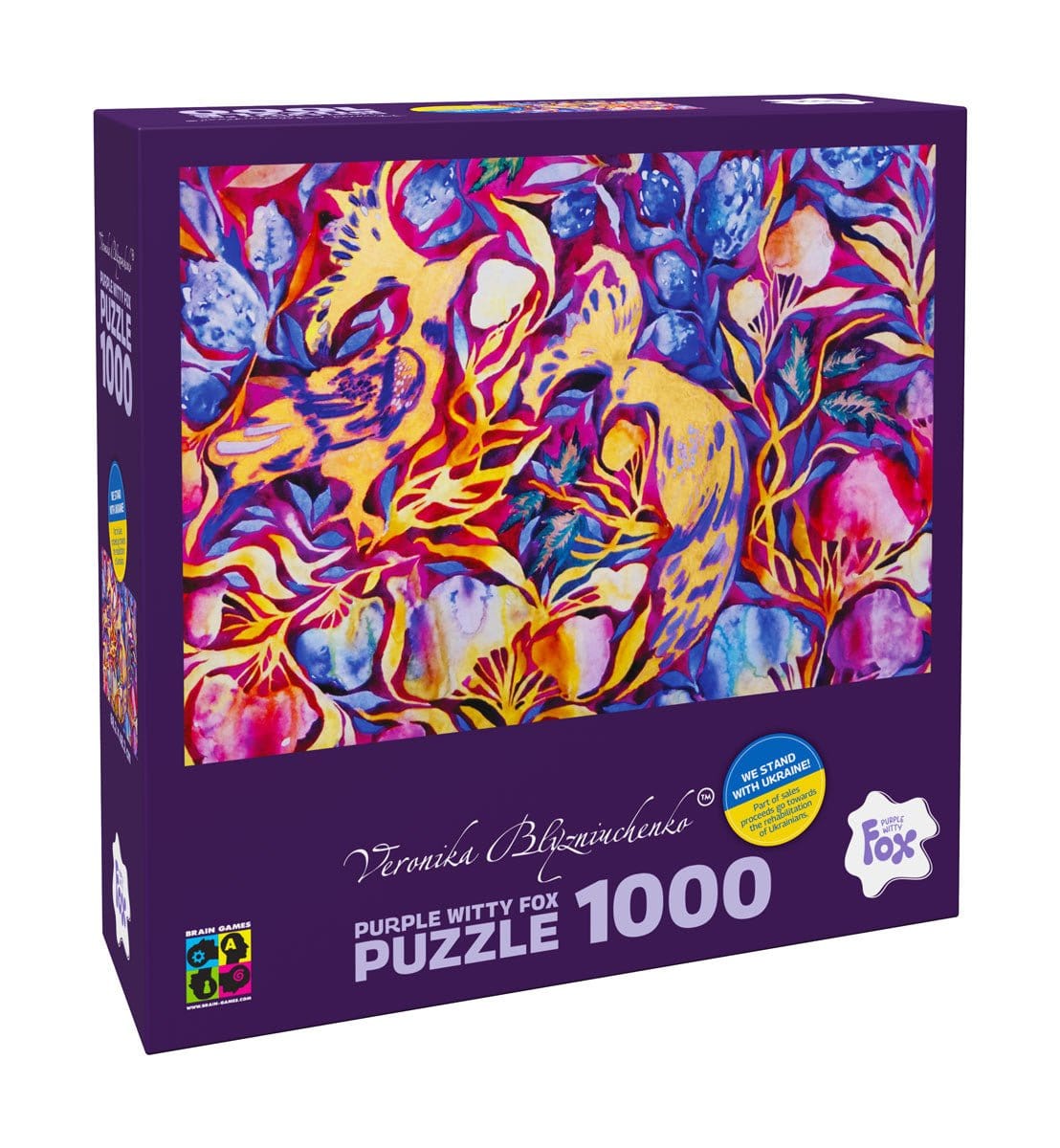 Brain Games LV Puzles Puzle 1000 Purple Witty Fox - Fairy-tale birds