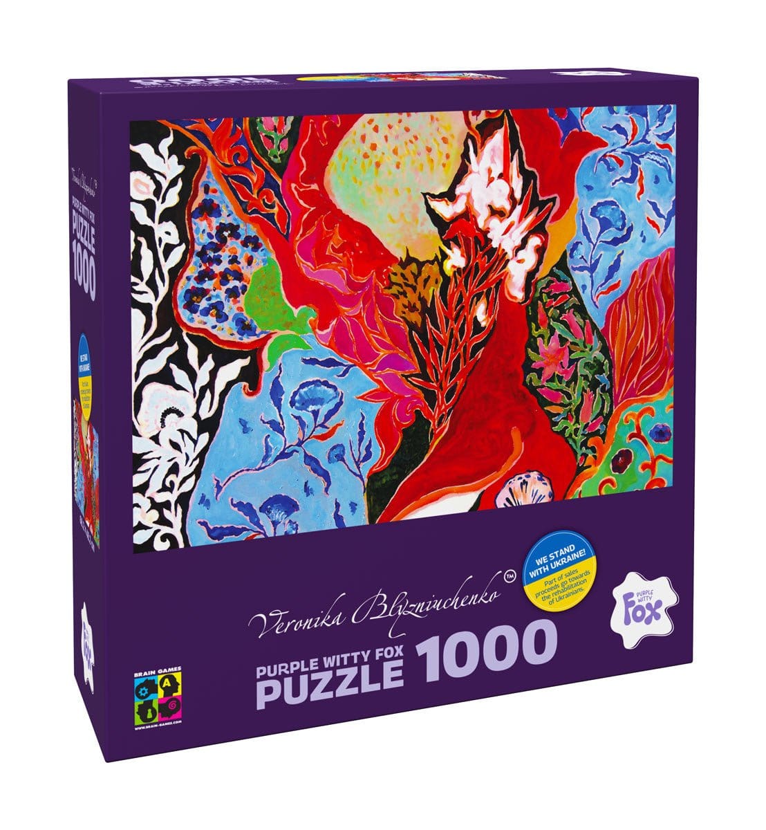 Brain Games LV Puzles Puzle 1000 Purple Witty Fox - Flower dance