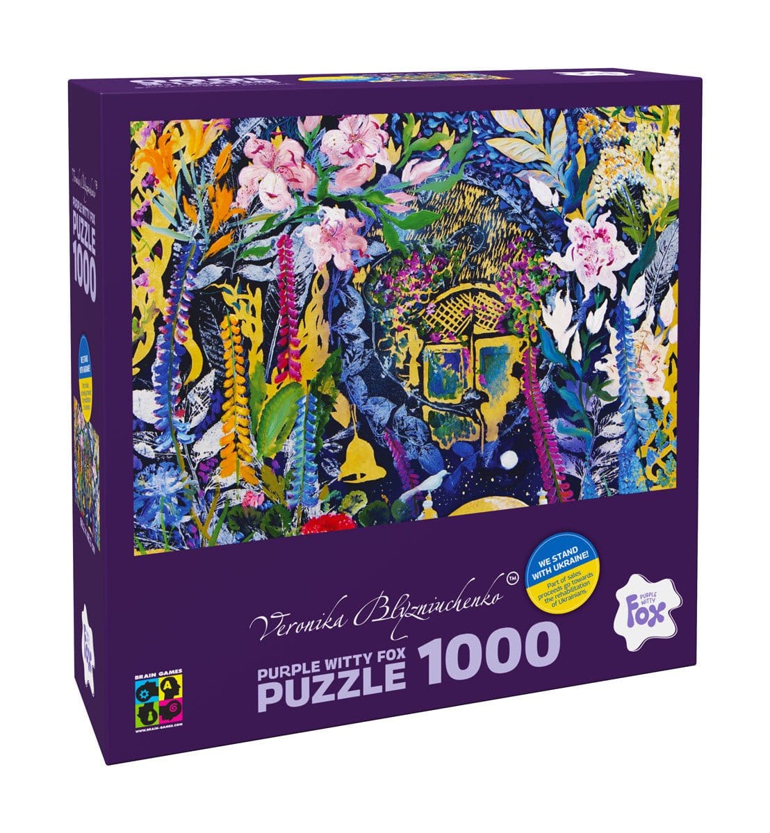 Brain Games LV Puzles Puzle 1000 Purple Witty Fox - Joao's garden