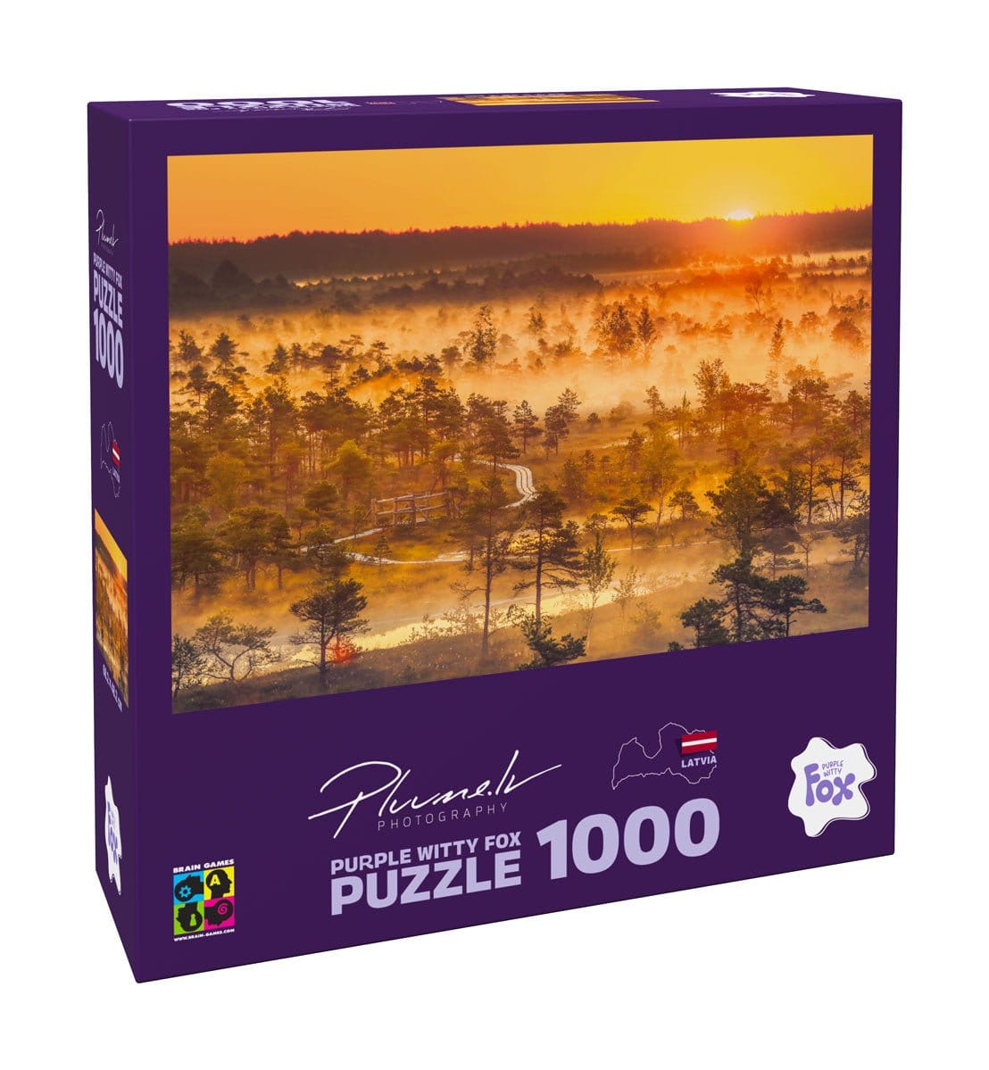 Brain Games LV Puzles Puzle 1000 Purple Witty Fox - Latvija, Ķemeru purvs