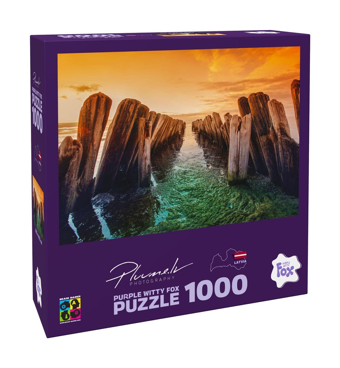 Brain Games LV Puzles Puzle 1000 Purple Witty Fox - Latvija, Košrags