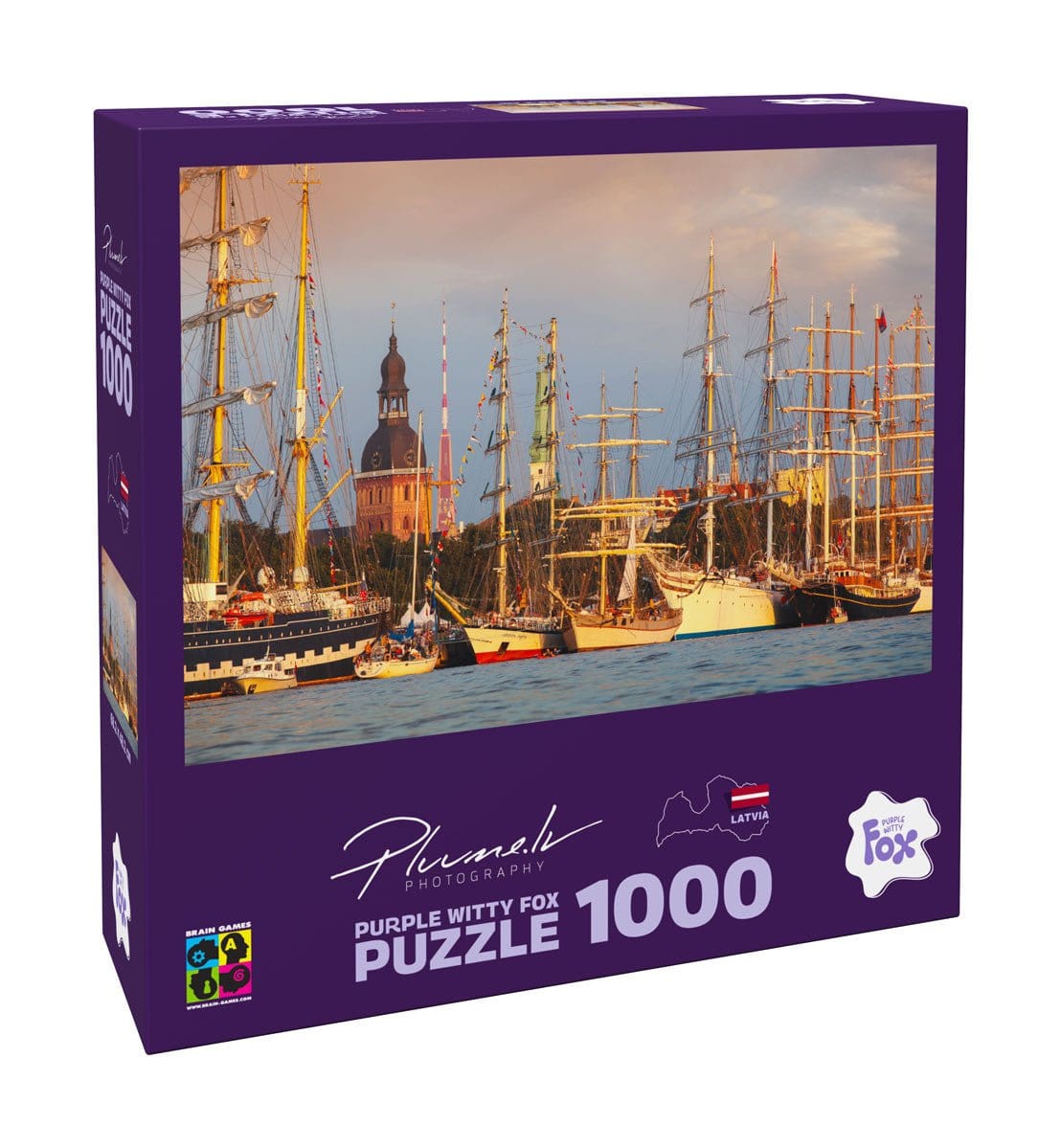 Brain Games LV Puzles Puzle 1000 Purple Witty Fox - Latvija, Tall Ships Races jahtu regate Rīgā