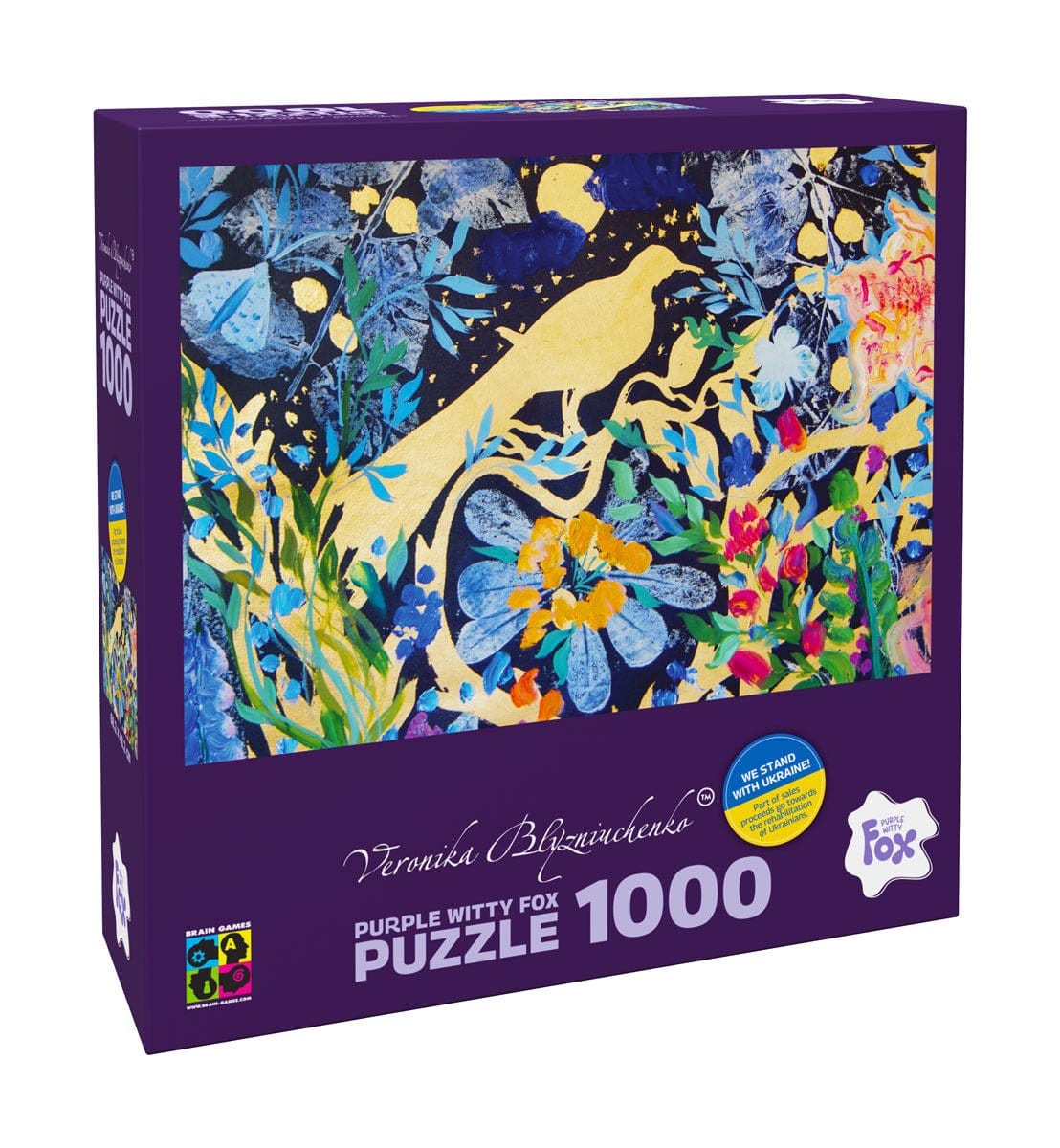 Brain Games LV Puzles Puzle 1000 Purple Witty Fox - Night garden