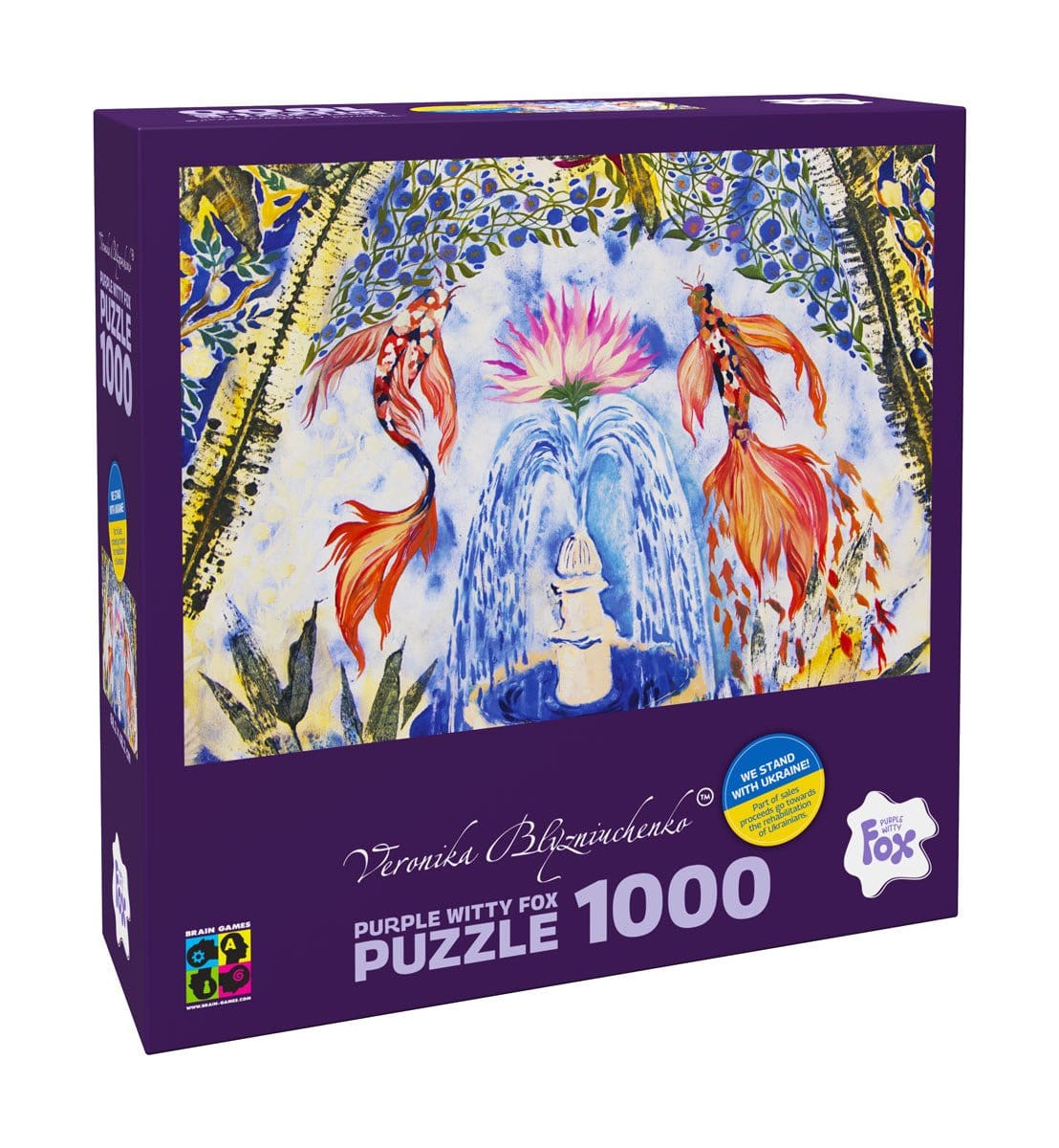 Brain Games LV Puzles Puzle 1000 Purple Witty Fox - The fountain