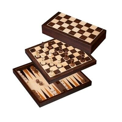 Brain-Games.lv galda spēles Schach-Backgammon-Dame-Set, Feld 30 mm